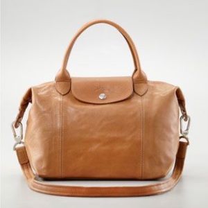 Longchamp Le pliage cuir top handle crossbody S